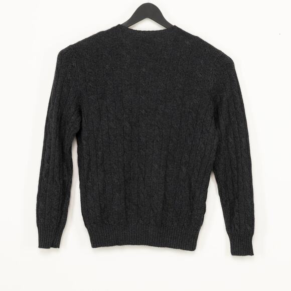 Polo Ralph Lauren Men Cashmere Cable Knit Crewneck Sweater Gray Size L - Picture 4 of 7